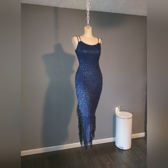 Lip Service Dresses & Skirts - Lip Service Love Sex Romance navy stretch lace dress